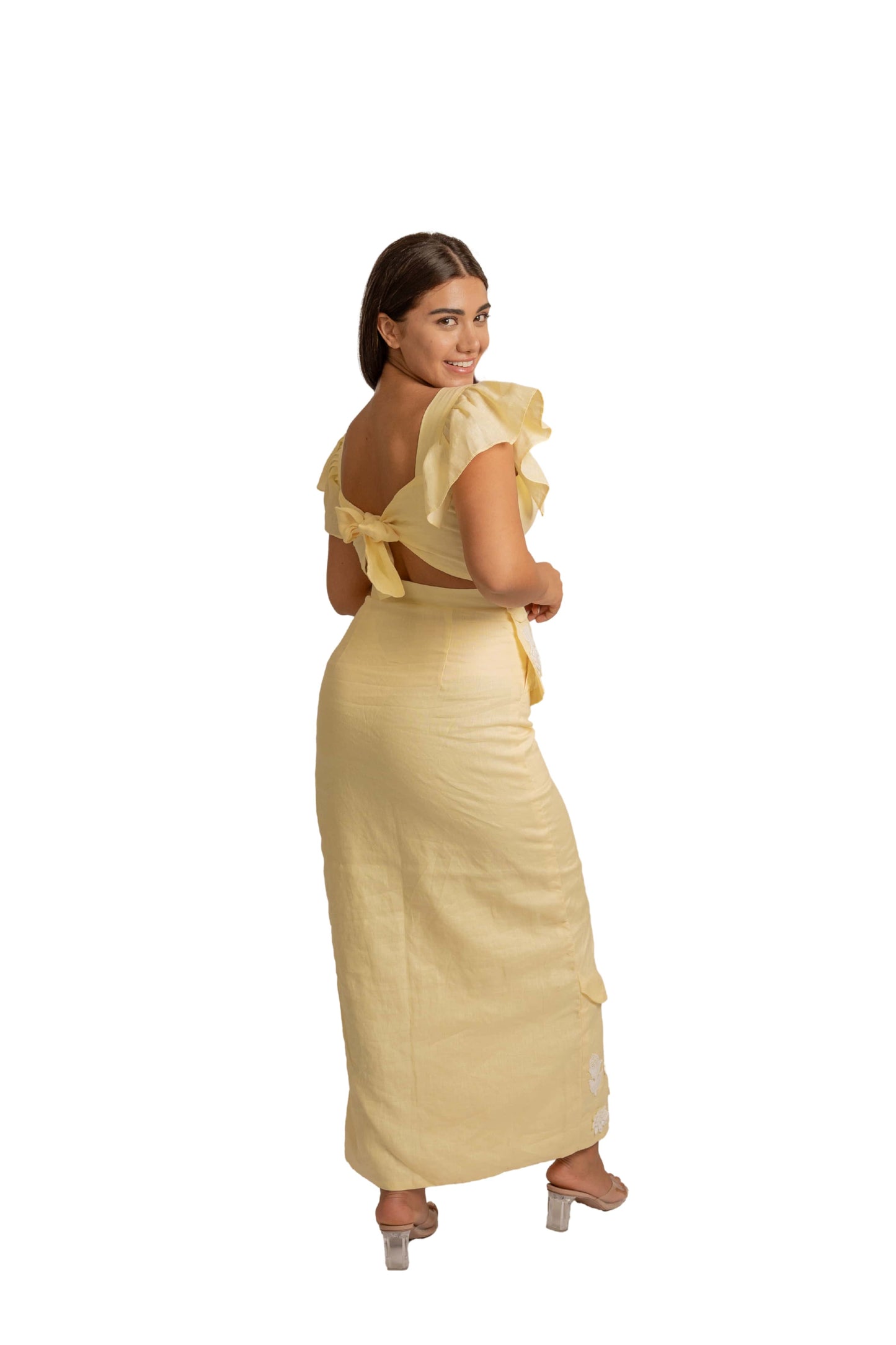 Blossom Yellow Linen Co-Ord Set