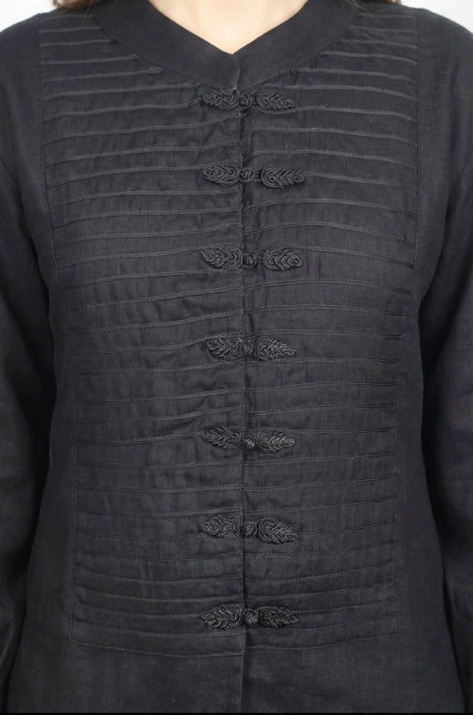 Inori Black Linen Co-Ord Set