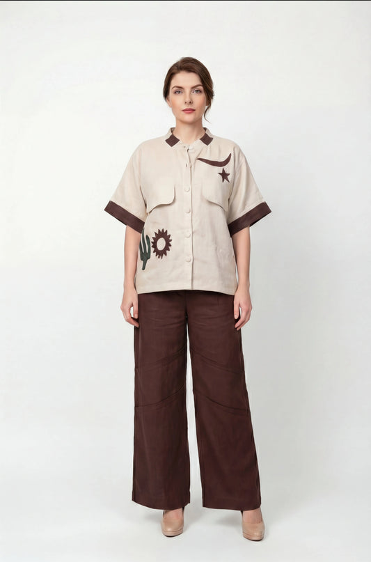 Barakah Beige Linen Shirt