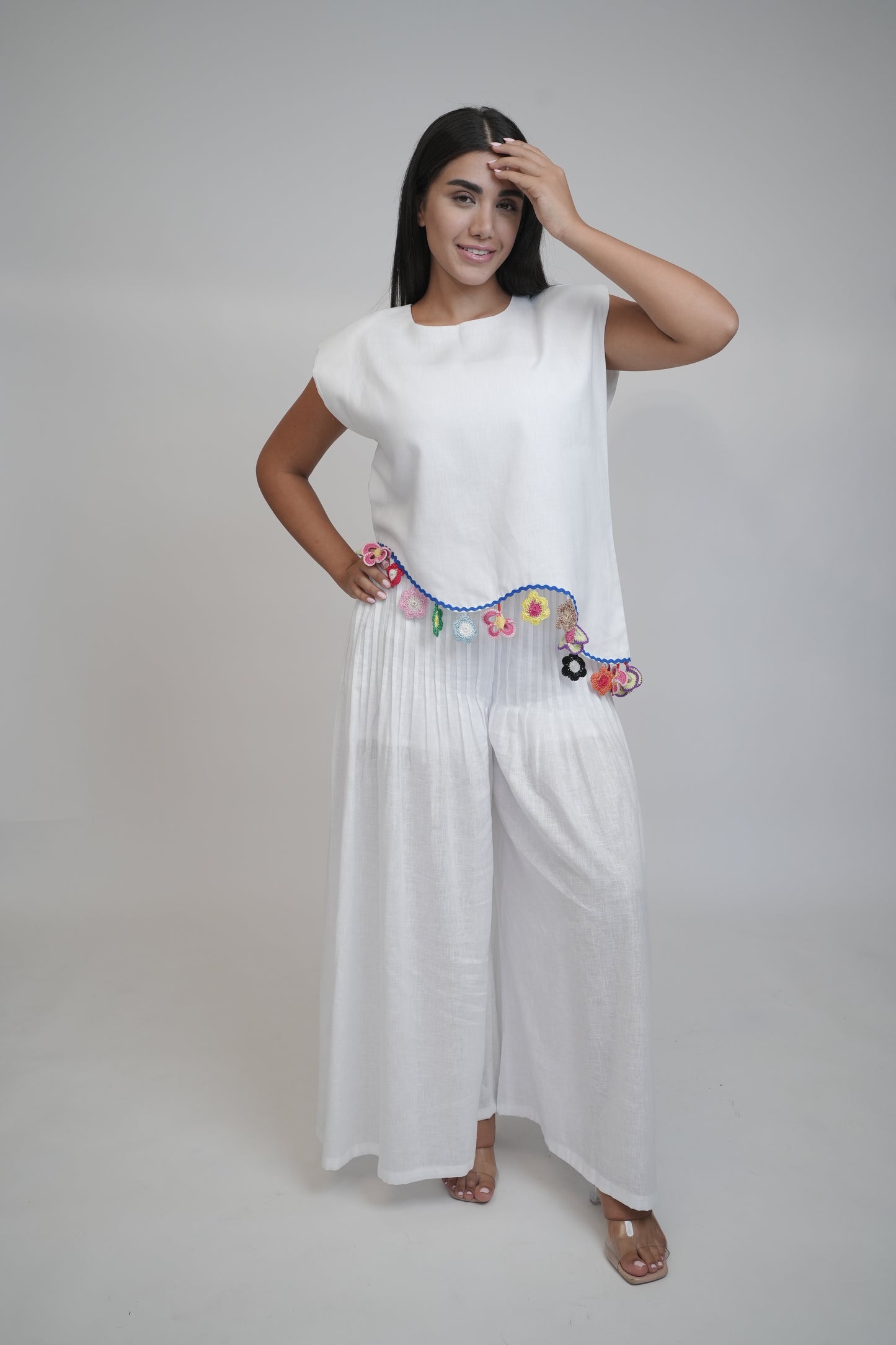 Margot White Linen Trouser