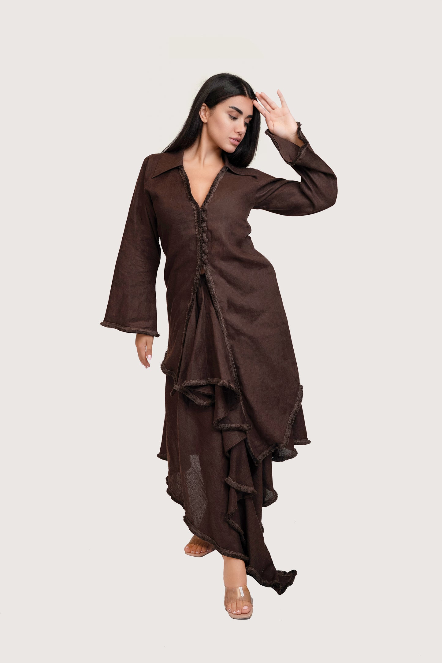 Espresso Asymmetrical Brown Skirt