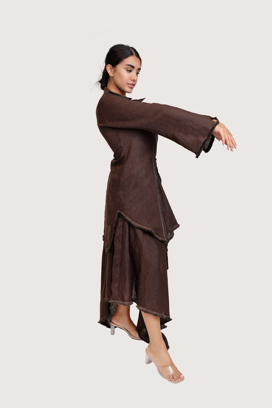 Espresso High Low Brown Top