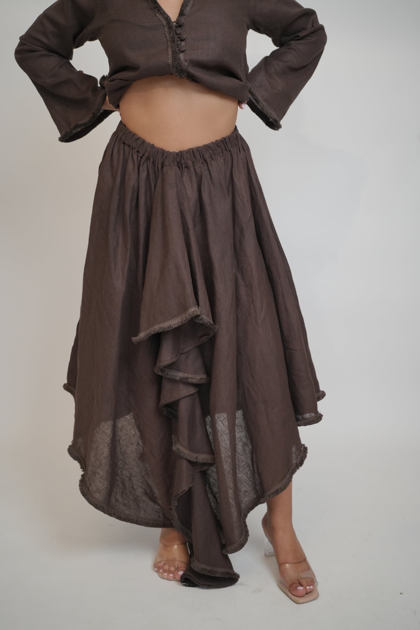 Espresso Asymmetrical Brown Skirt