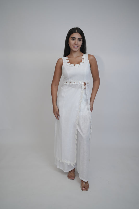 Margot White Linen Top