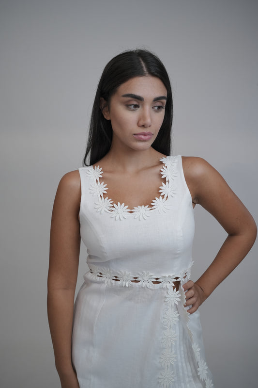 Margot White Linen Top