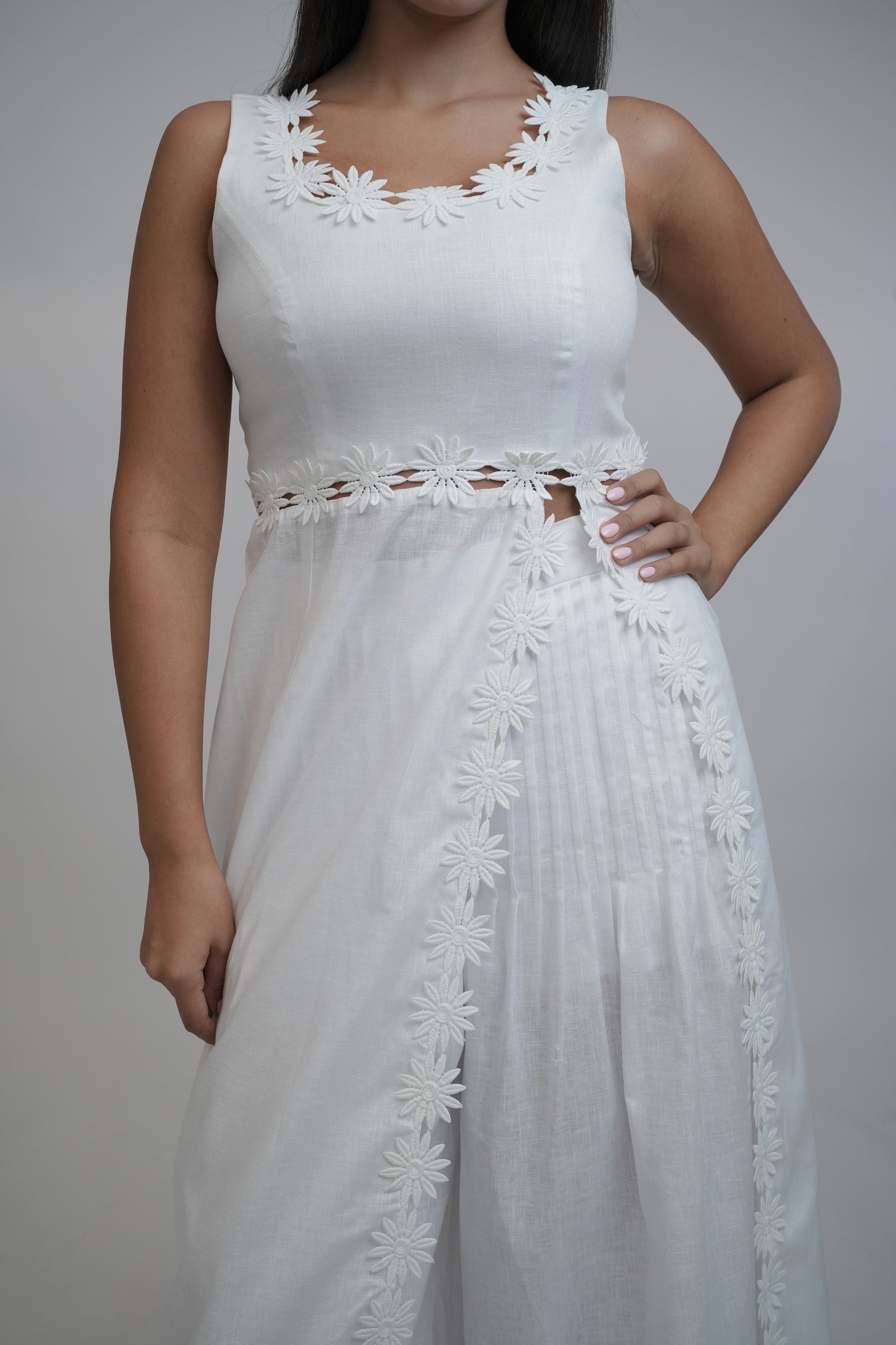 Margot White Linen Trouser