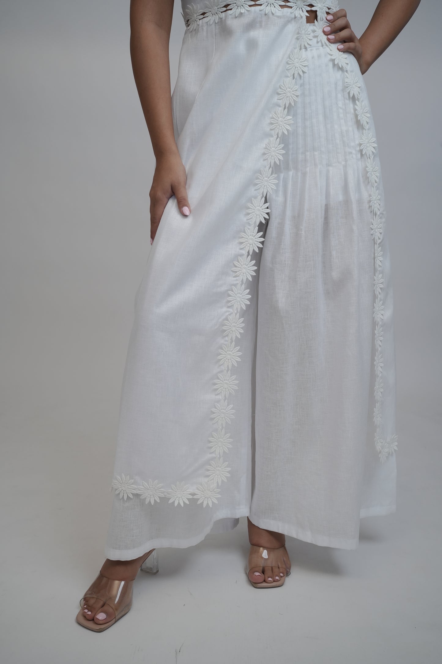 Margot White Linen Trouser