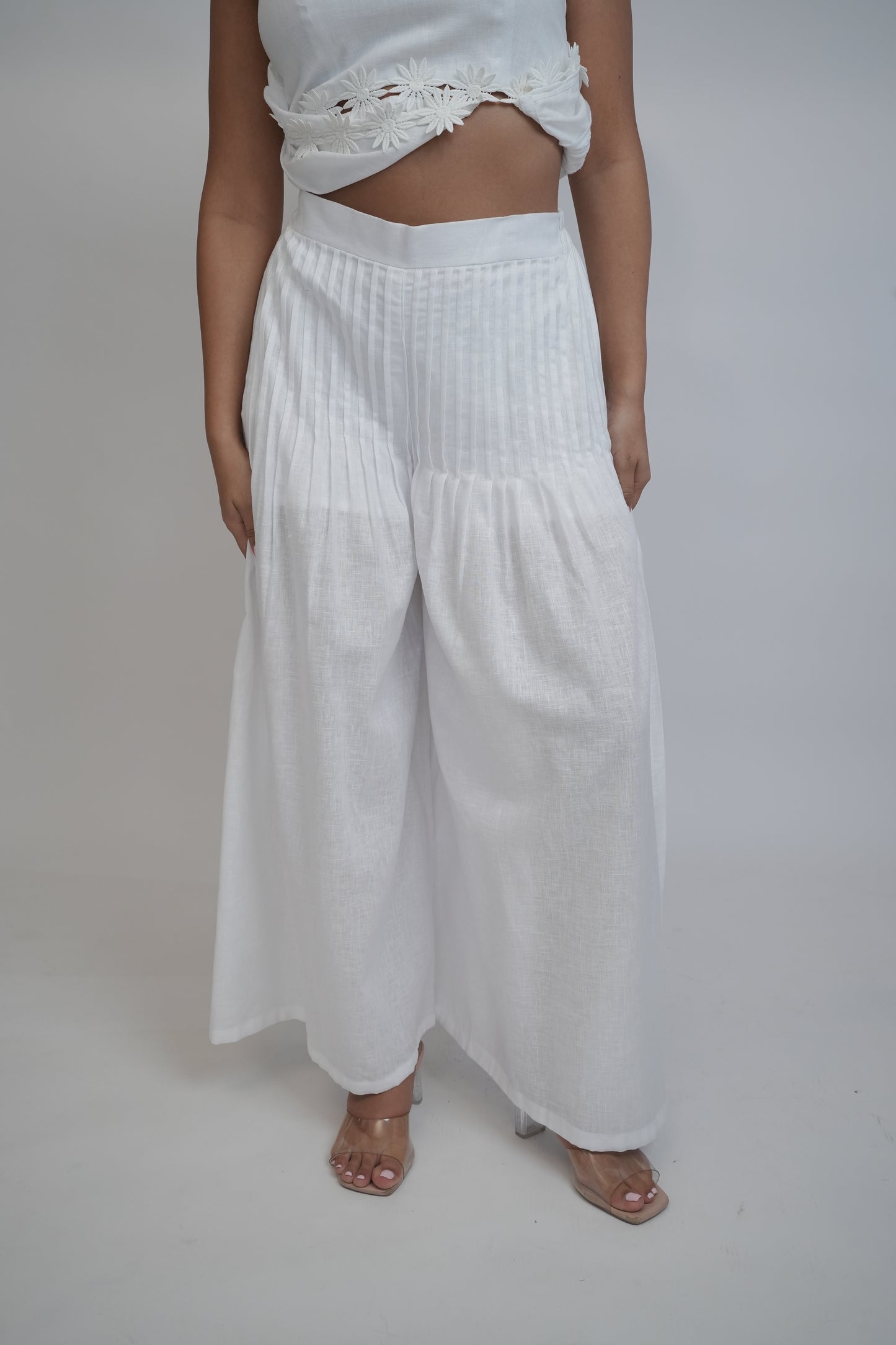 Margot White Linen Trouser