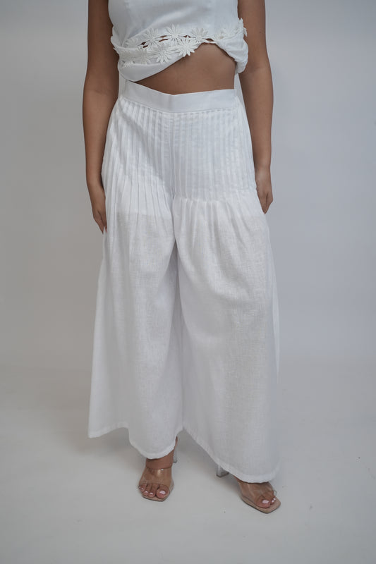Margot White Linen Trouser