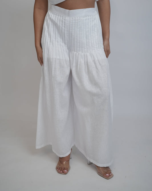 Margot White Linen Trouser