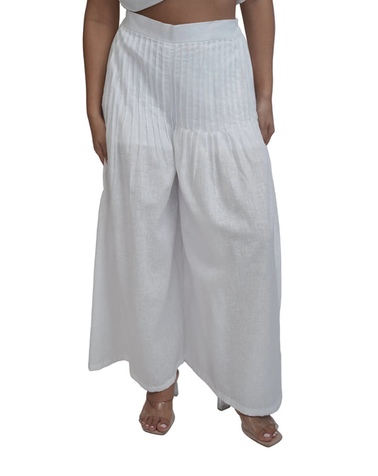 Margot White Linen Trouser