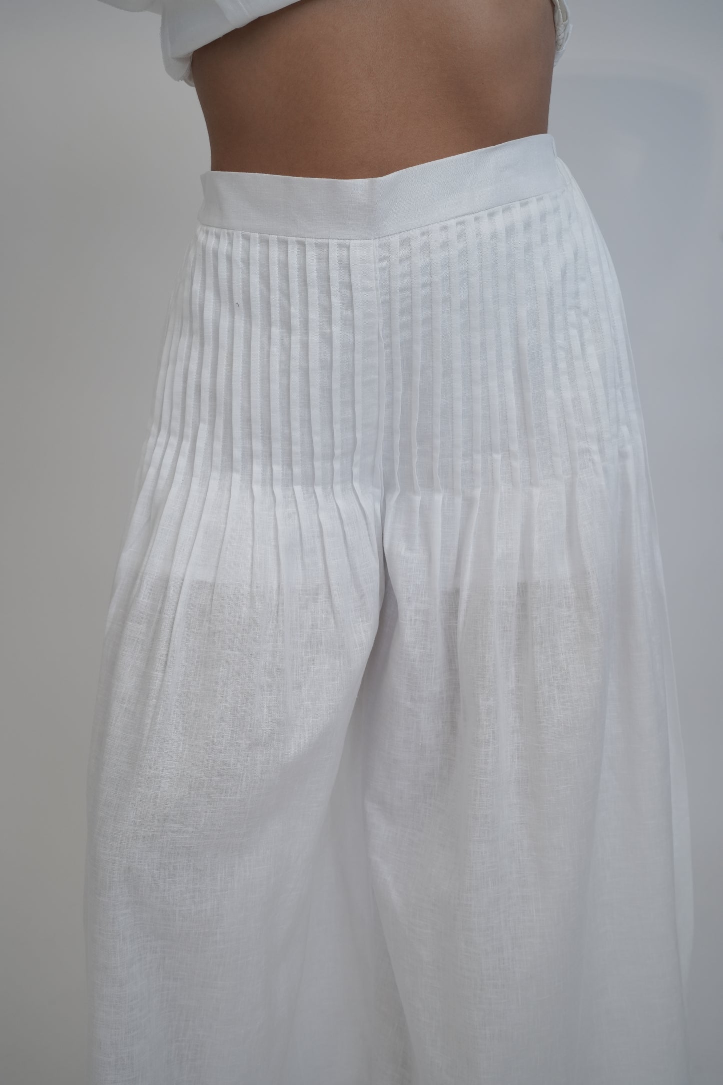 Margot White Linen Trouser