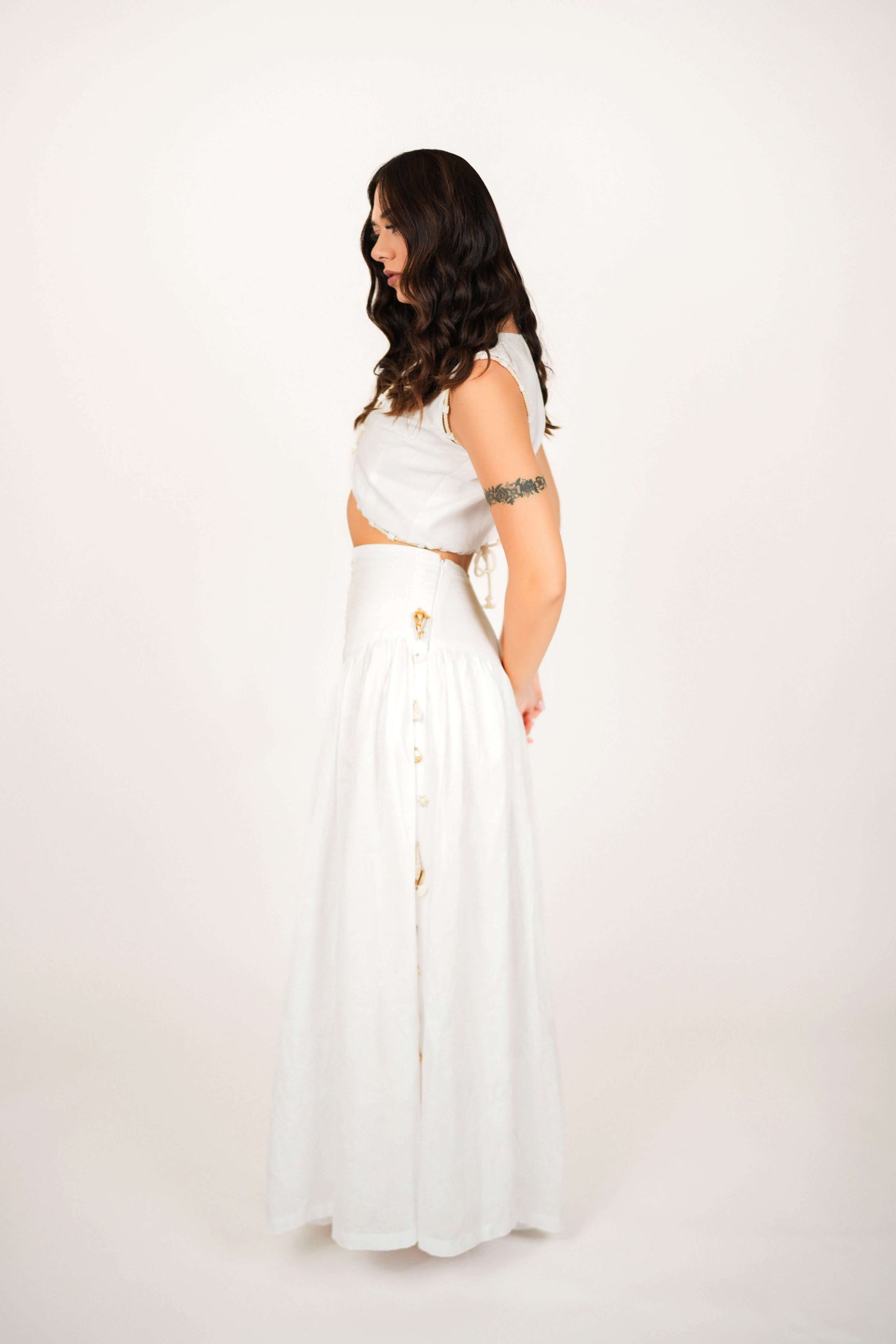 Ariel White Maxi Skirt