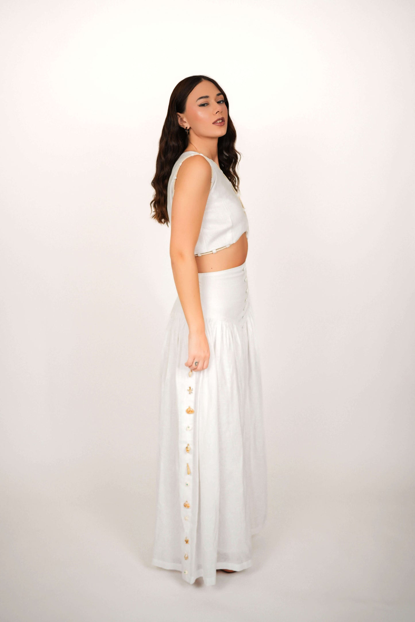 Ariel White Maxi Skirt
