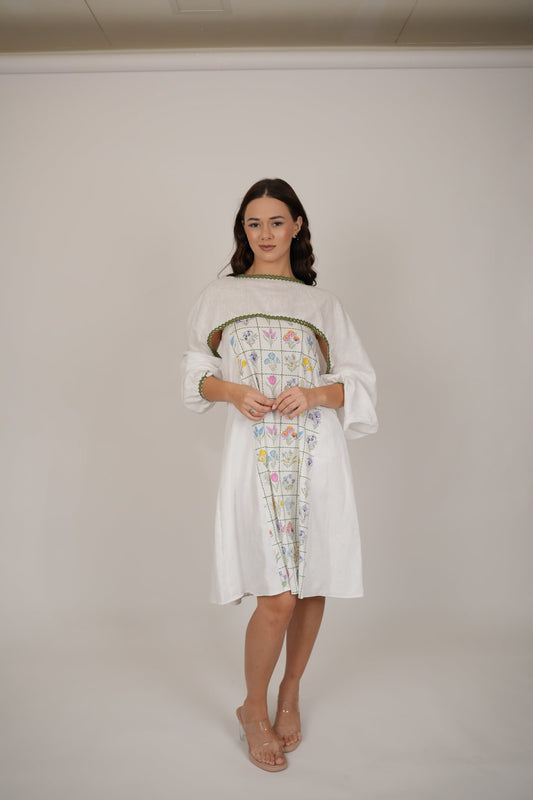 Poppy White Floral Short Dress