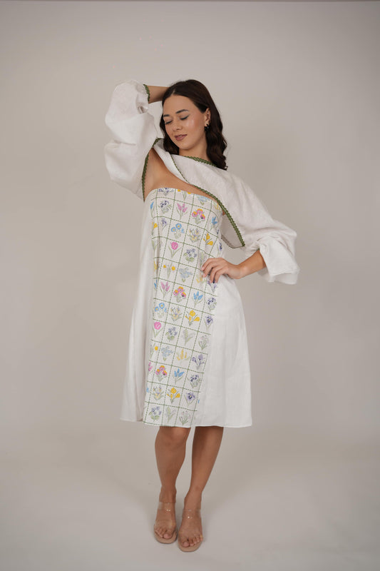 Poppy White Floral Short Dress