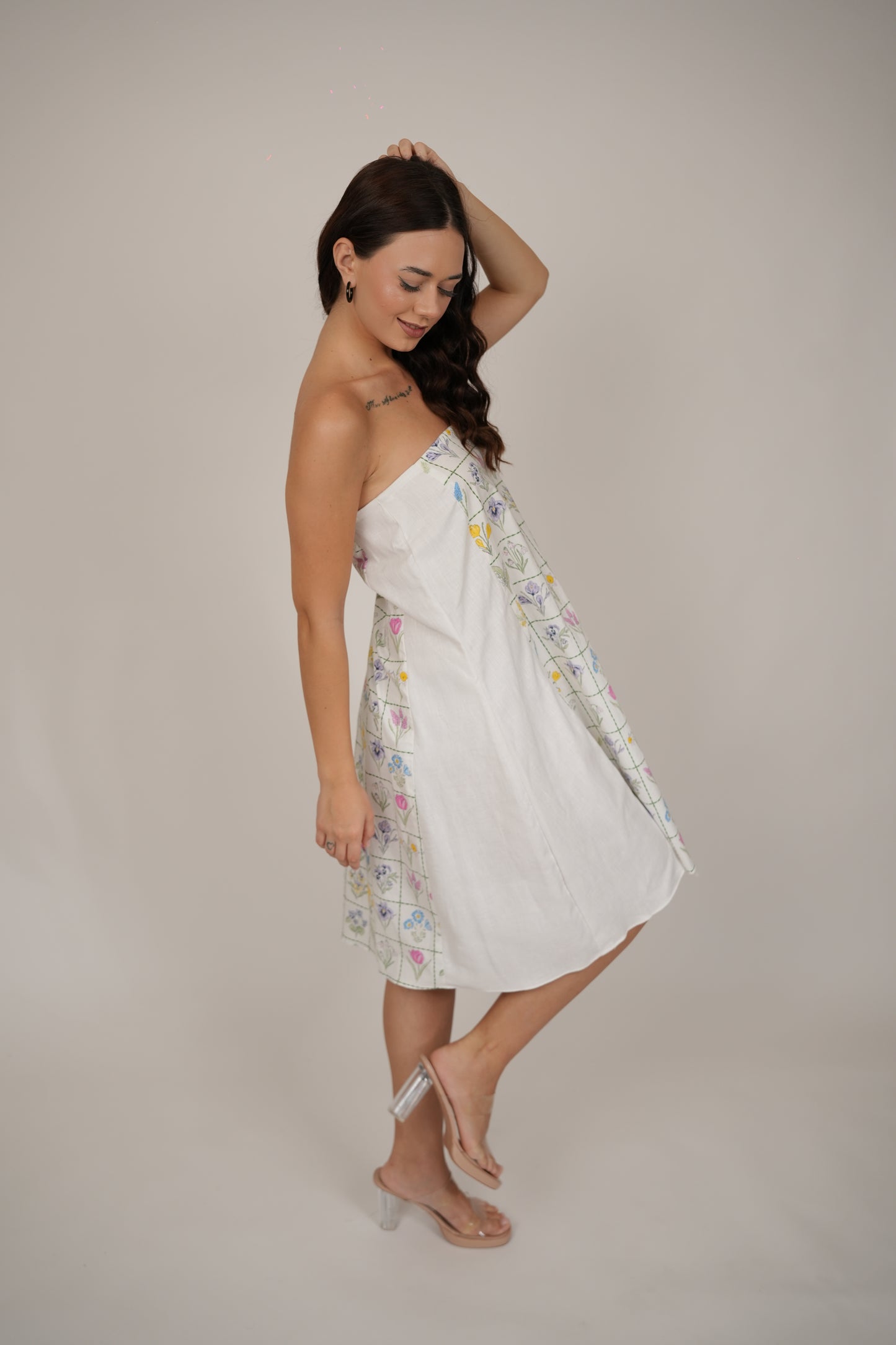 Poppy White Floral Short Dress