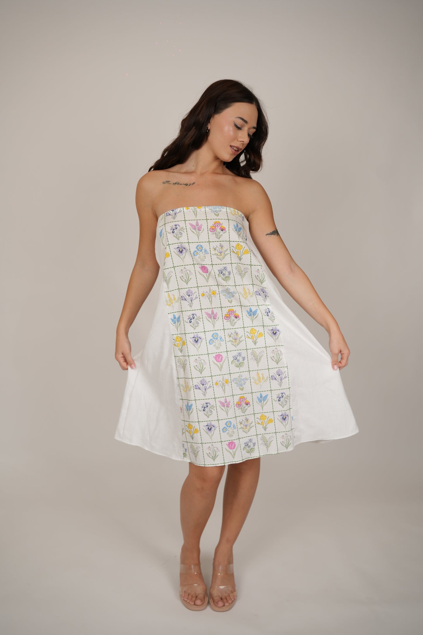 Poppy White Floral Short Dress