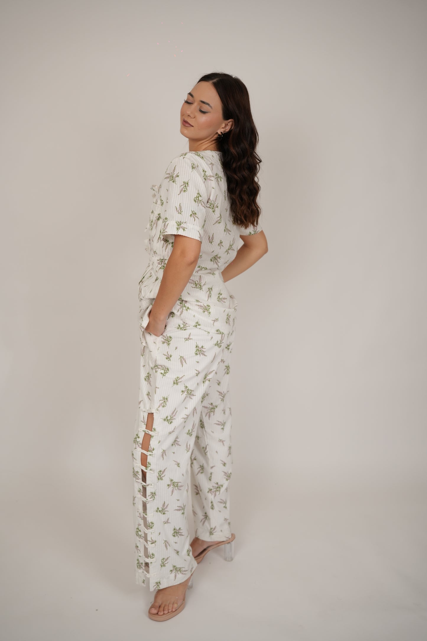 Aster Floral White Top/Shirt