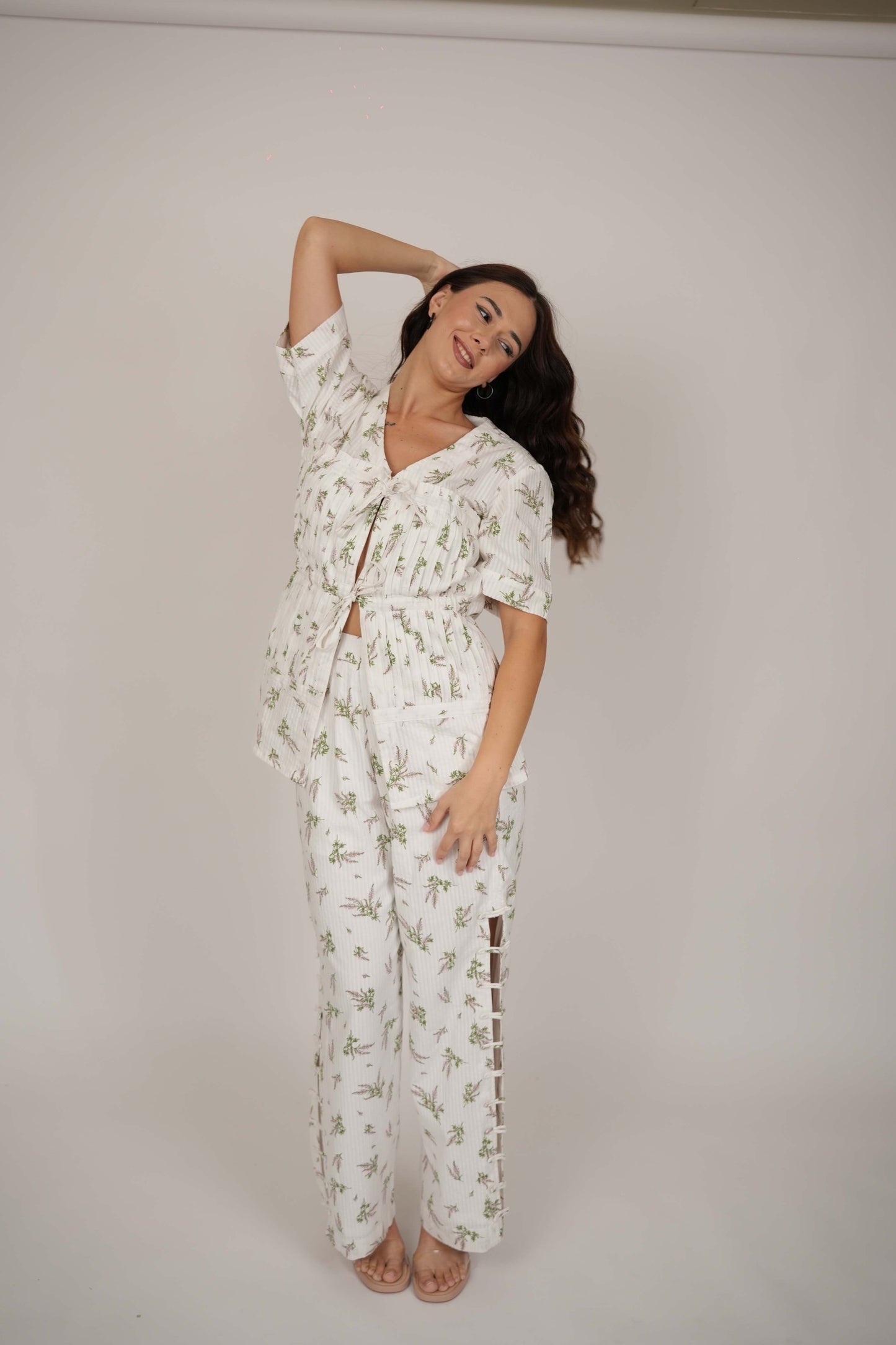 Aster Floral white Trouser/Pant