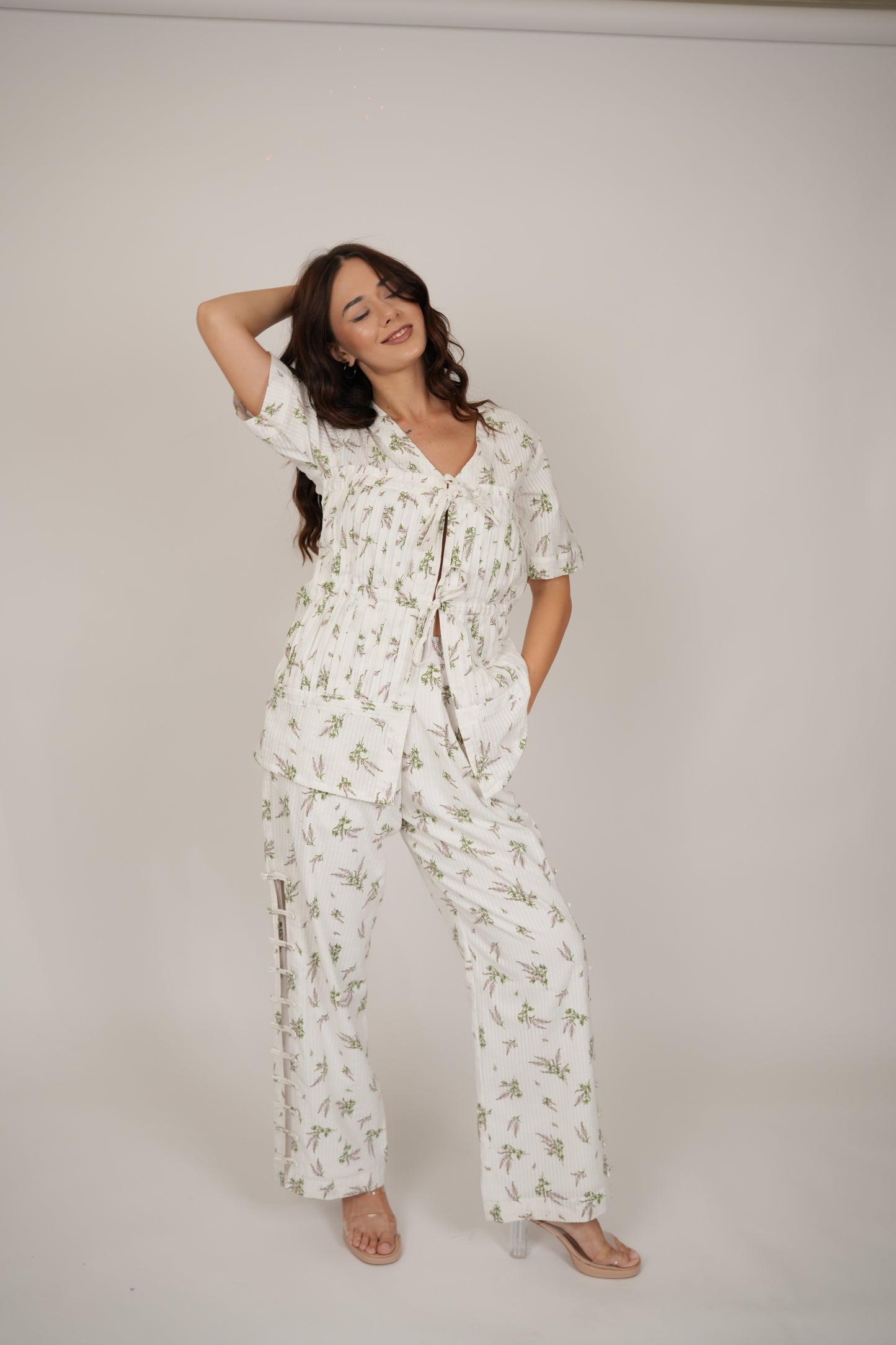 Aster Floral White Top/Shirt