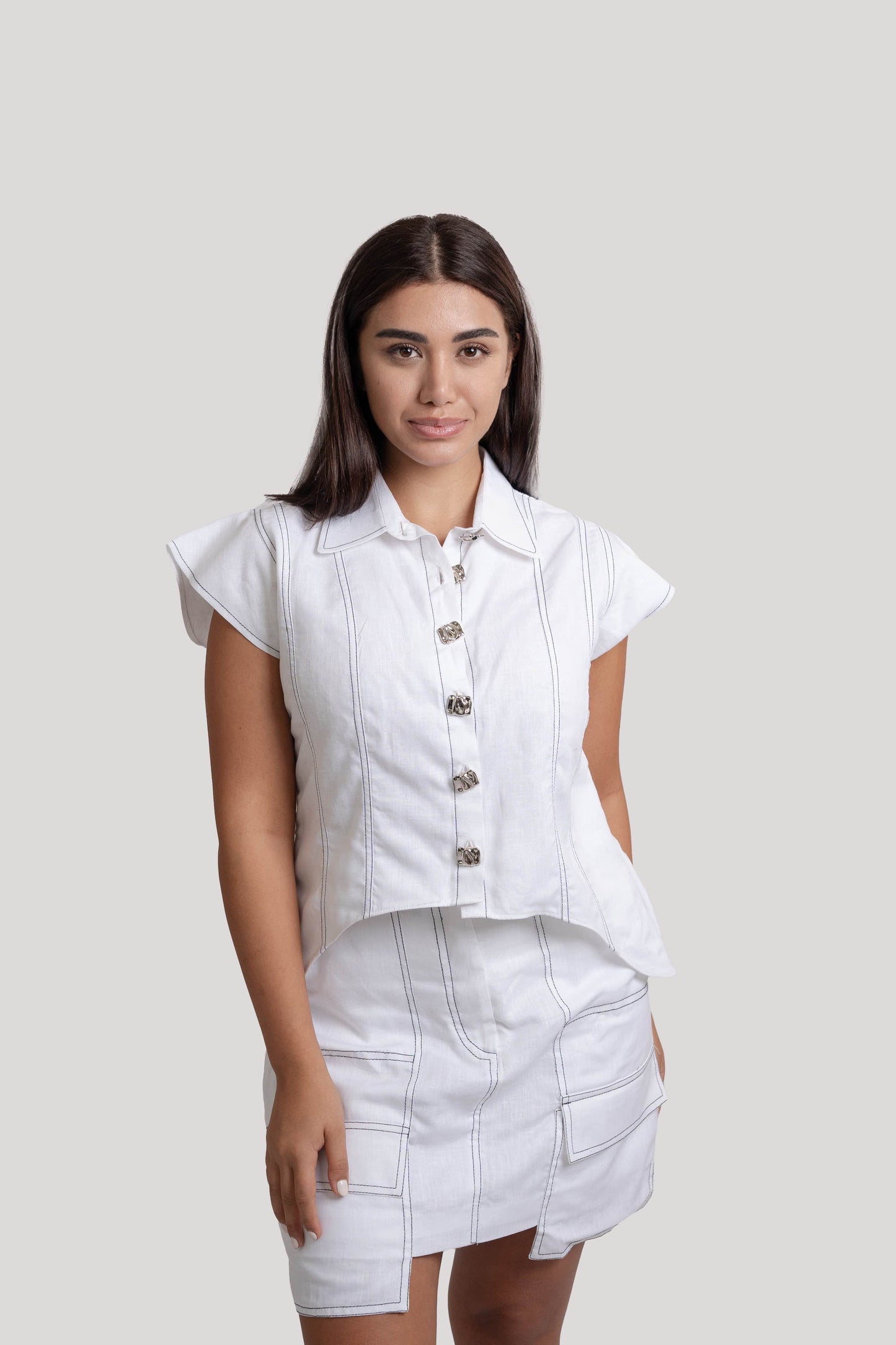 Zahra Co-Ord White Linen