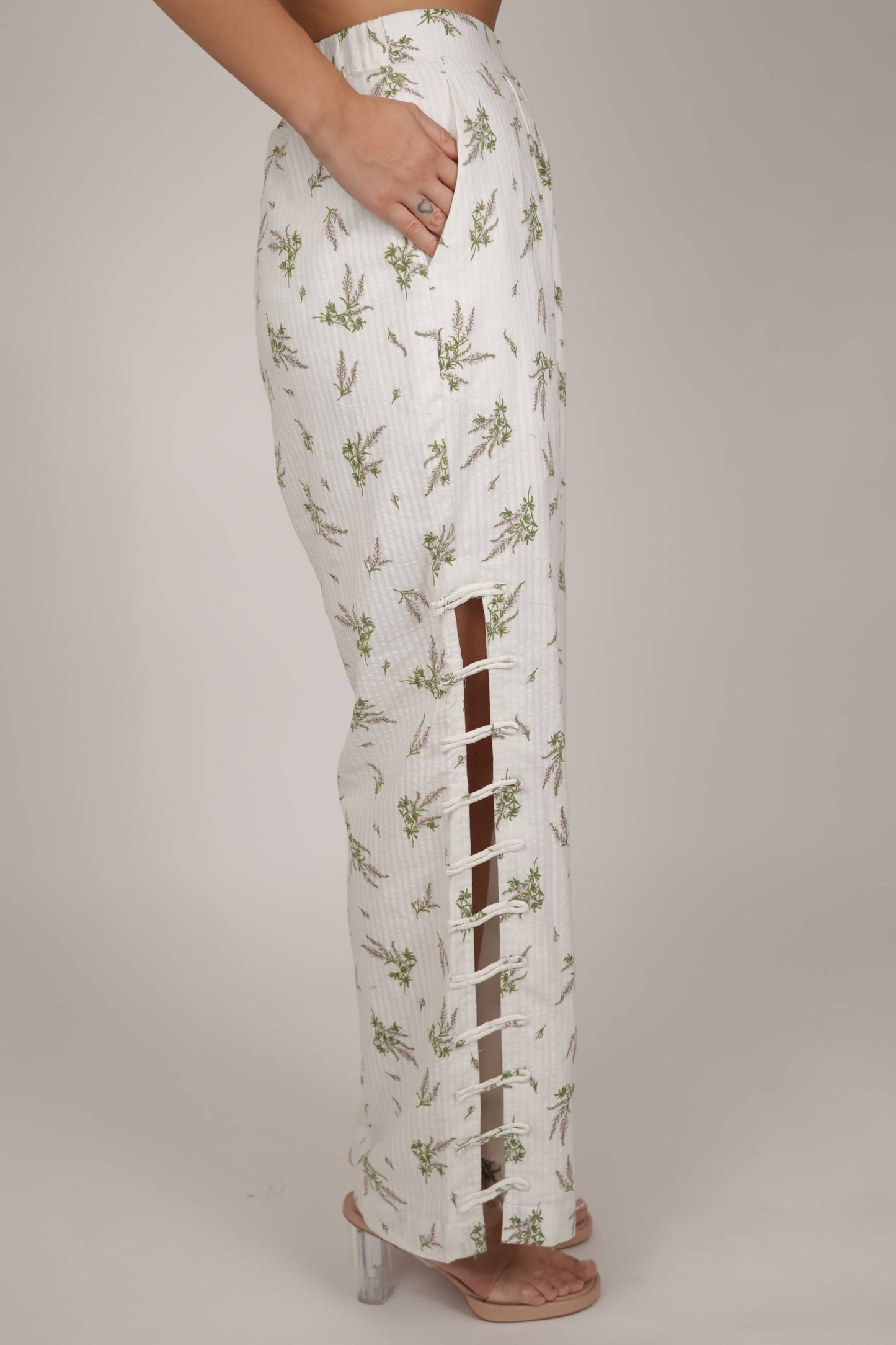 Aster Floral white Trouser/Pant