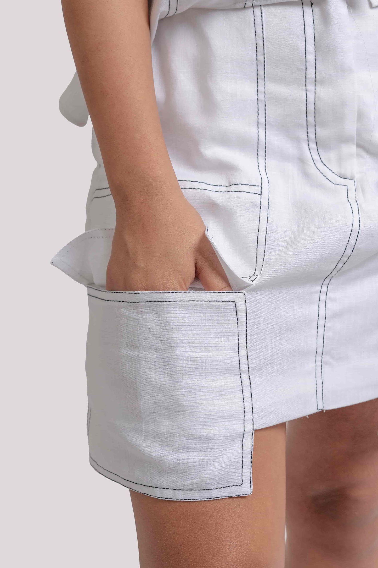Zahra Co-Ord White Linen