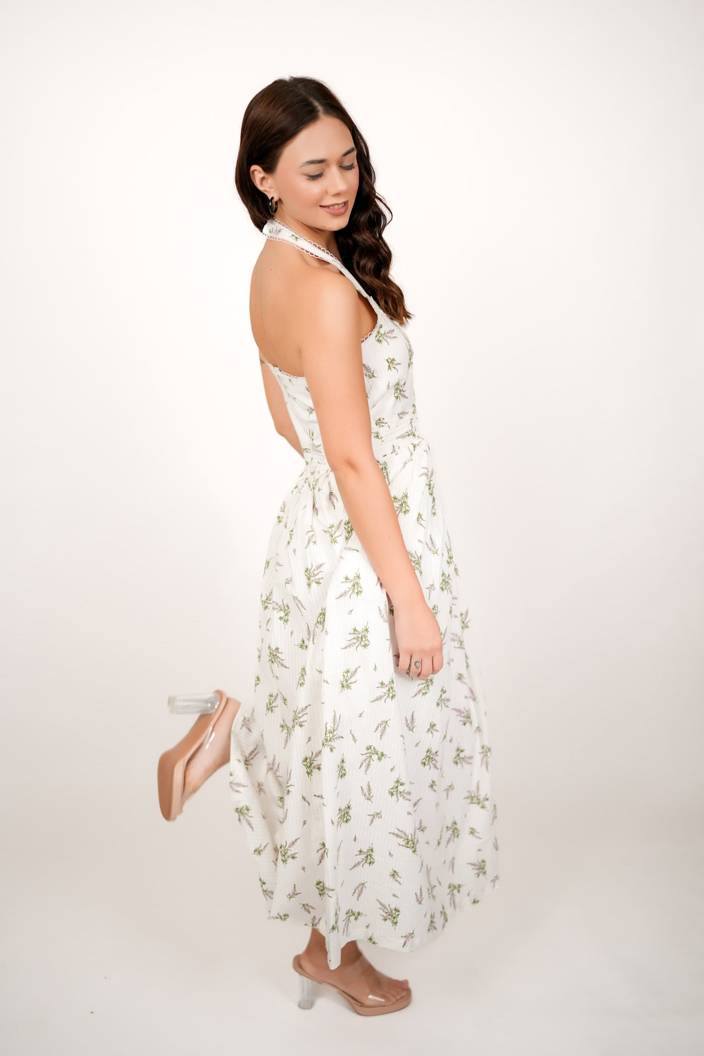 Debby White Floral Maxi Dress