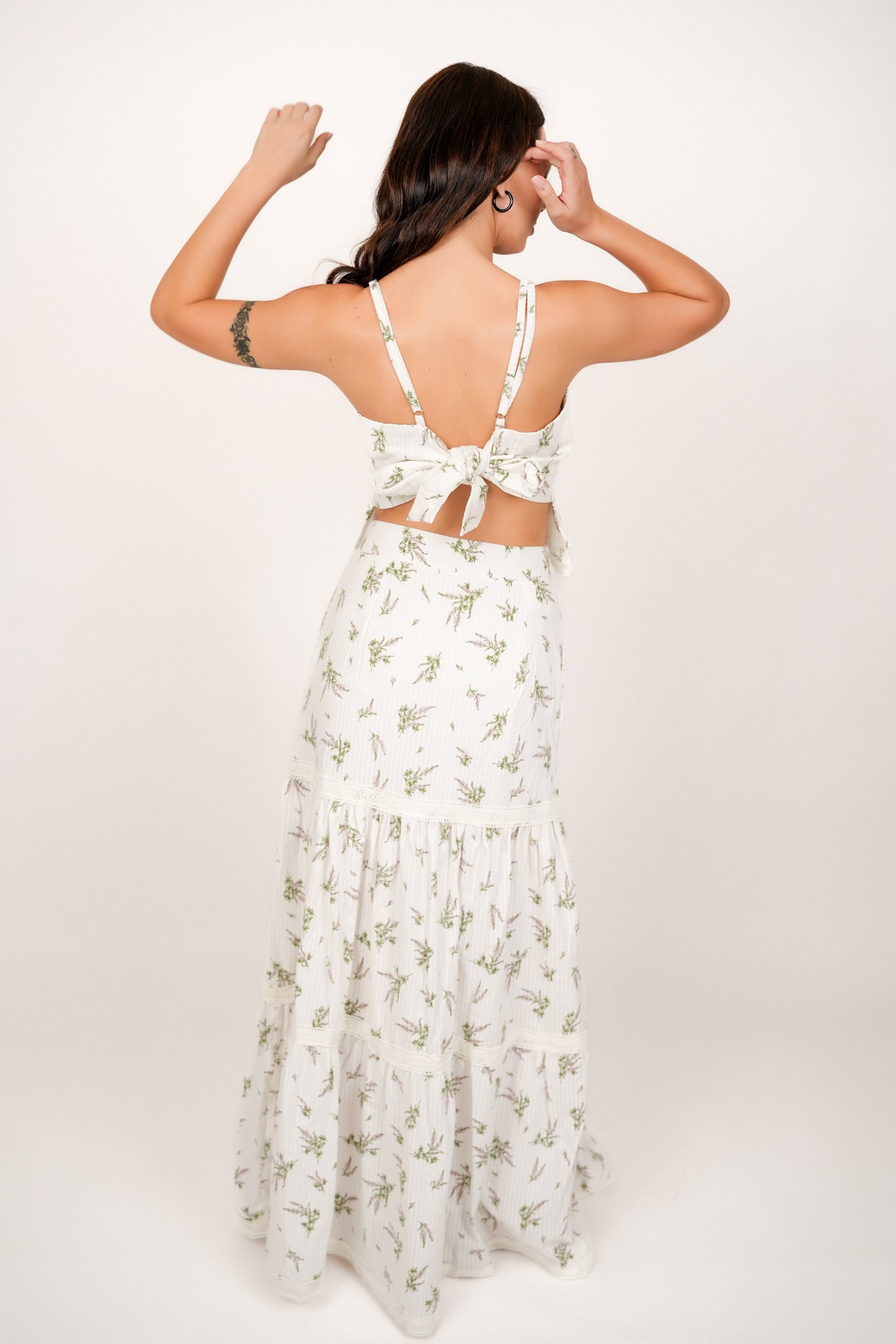 Flora White Floral Maxi Skirt