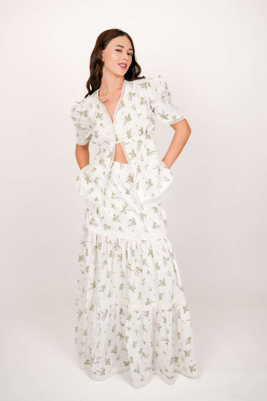 Iris White Floral Top