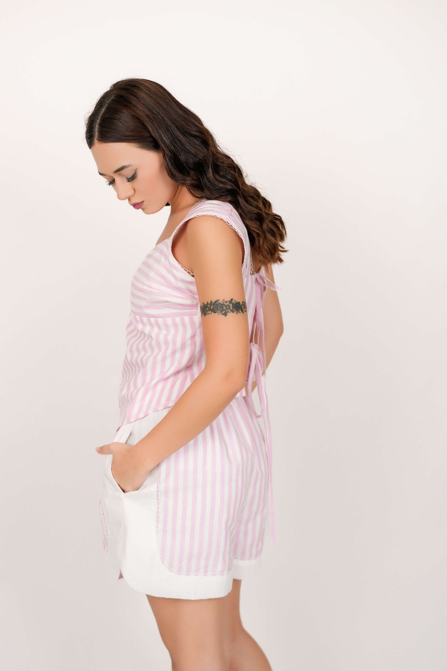 Jennifer Pink And White Stripe Top