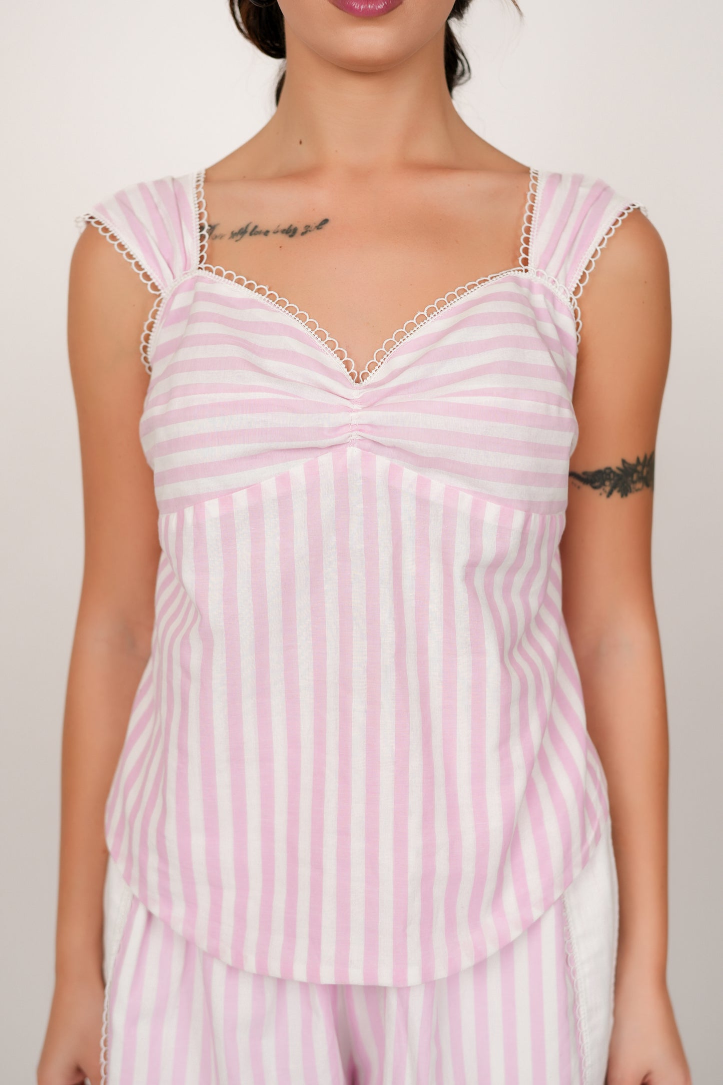 Jennifer Pink And White Stripe Top
