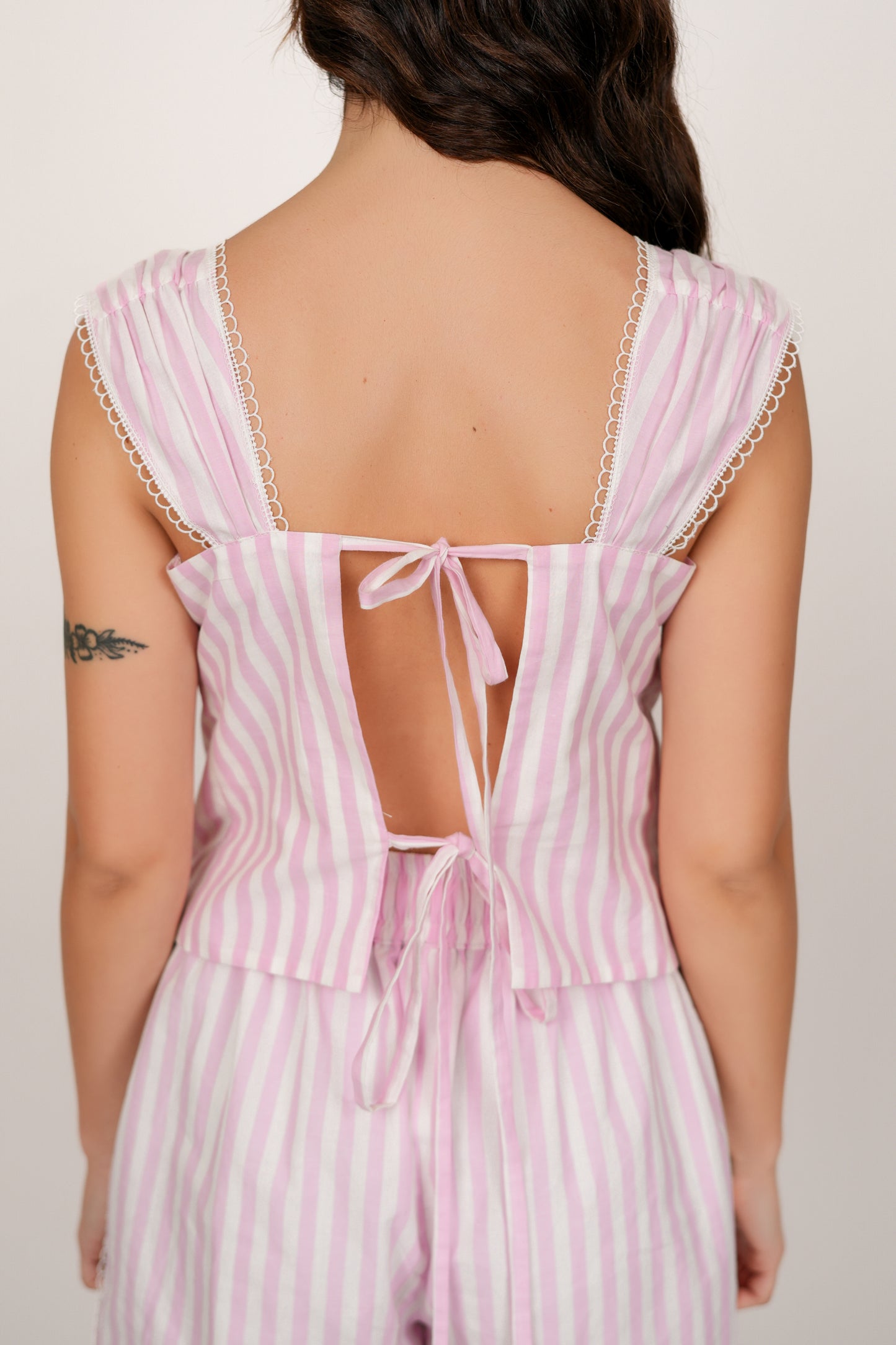 Jennifer Pink And White Stripe Top
