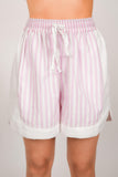 Luna Pink and white stripe shorts