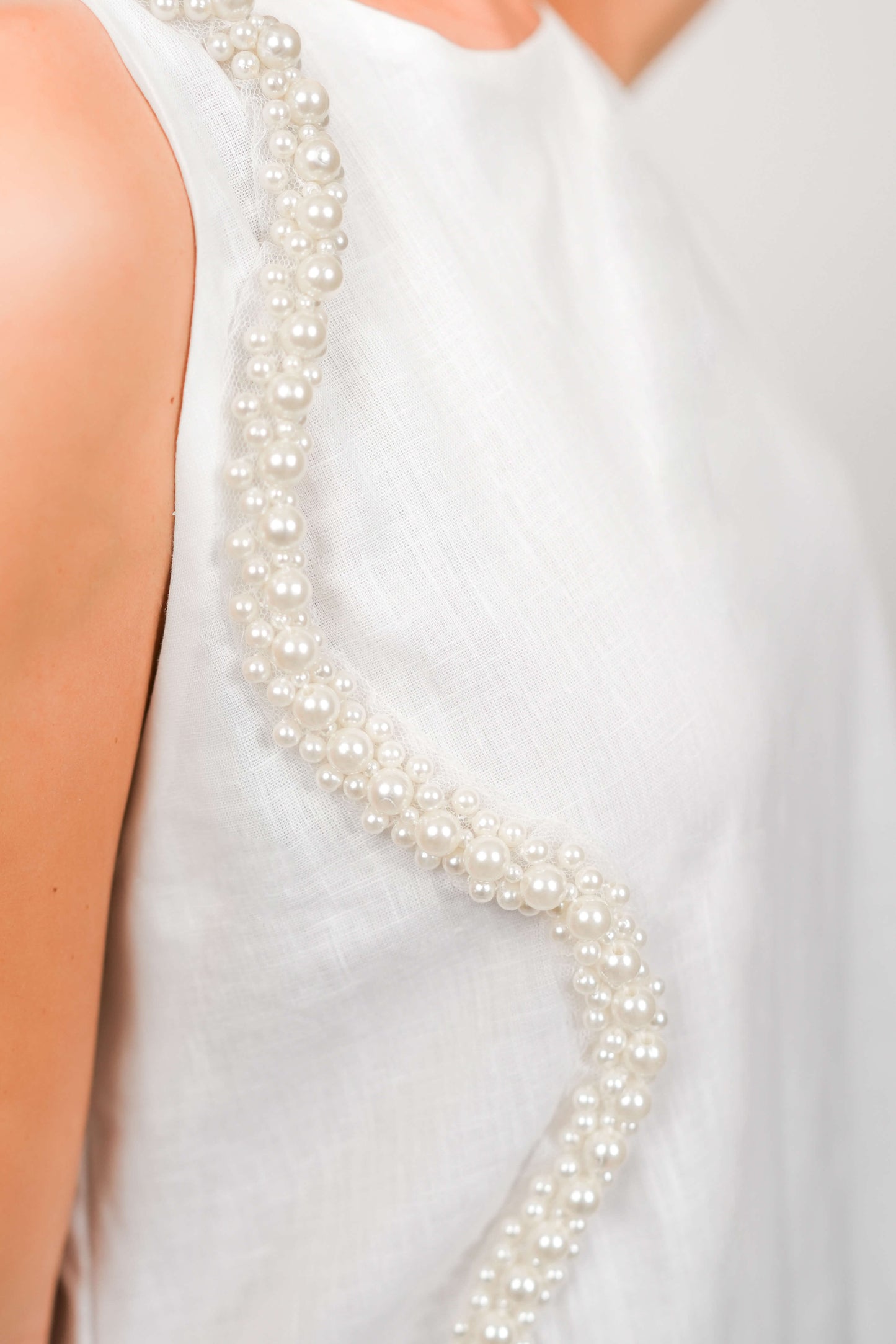 Pearl White Short Dress With Kimono Set