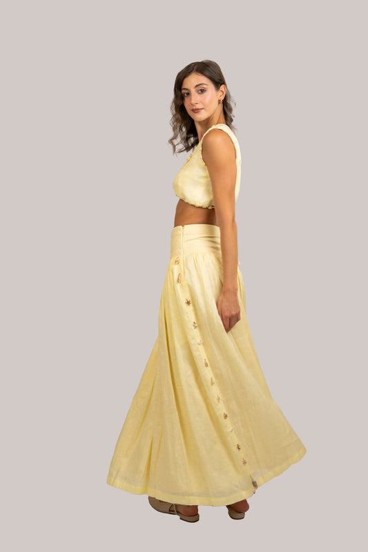 Ariel Yellow Maxi Skirt