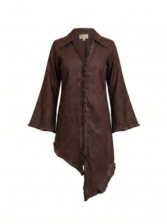 Espresso High Low Brown Top