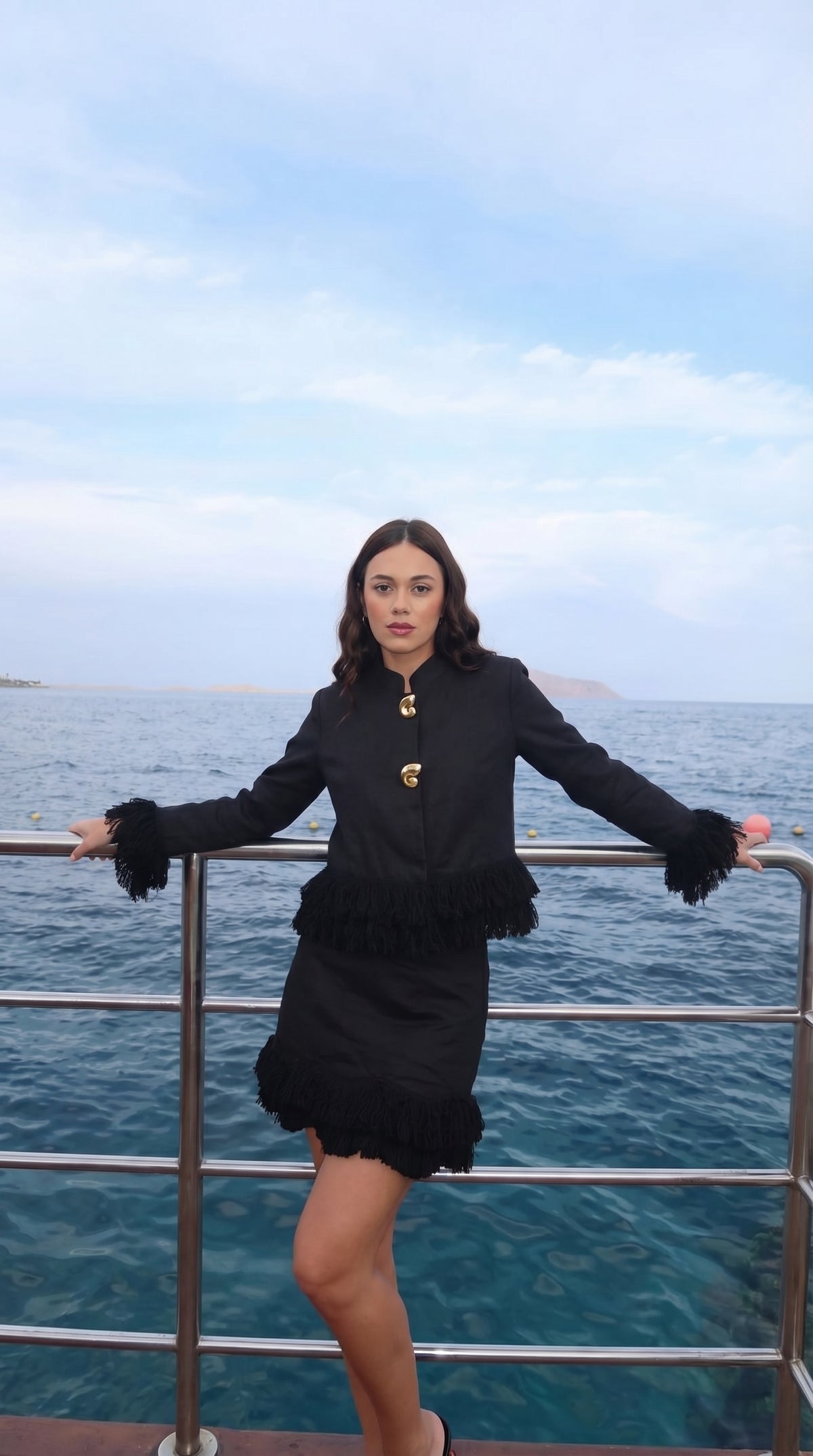Whip Black Linen Top