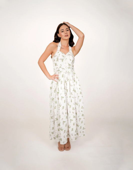 Debby White Floral Maxi Dress