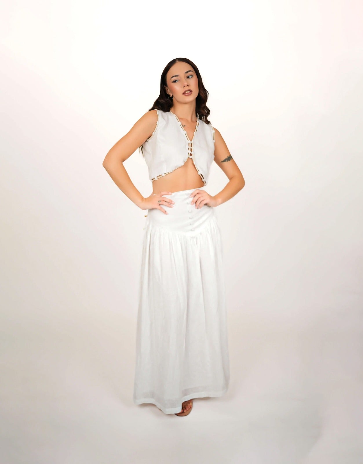 Ariel White Maxi Skirt