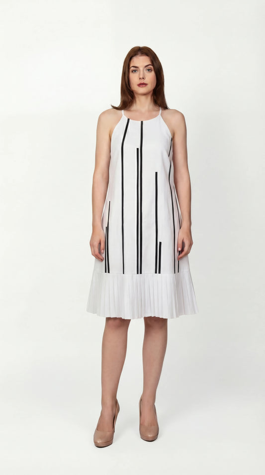 Pulse Dress White Sleeveless Linen Dress