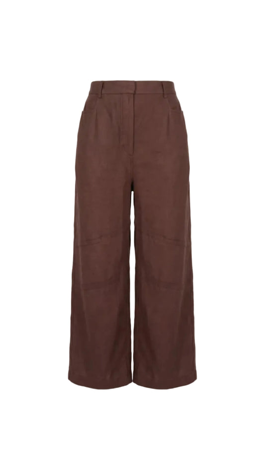Emara Brown Linen Pant
