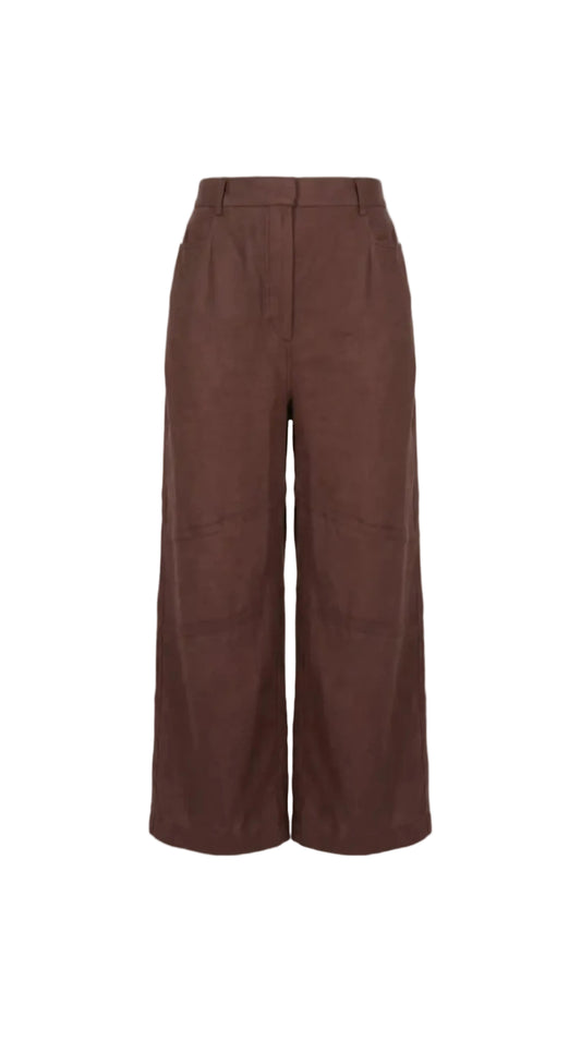 Emara Brown Linen Pant