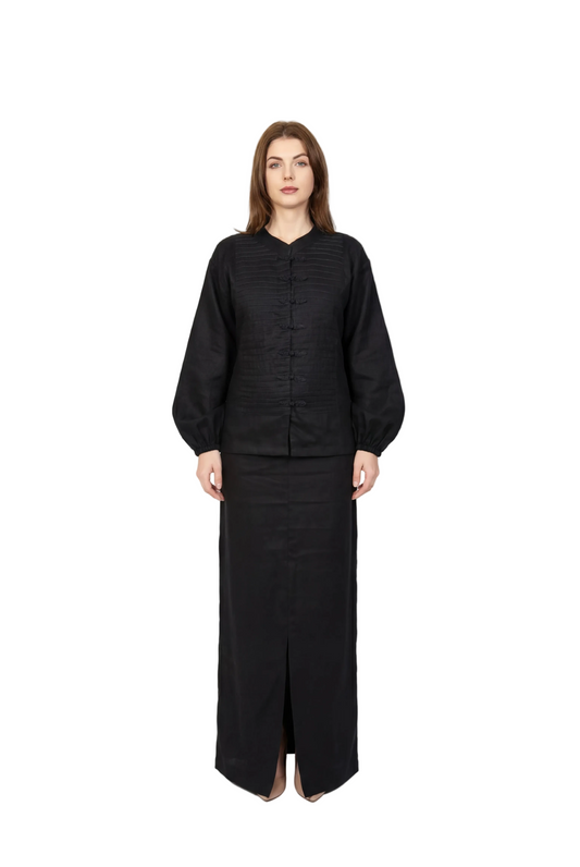 Inori Black Linen Co-Ord Set