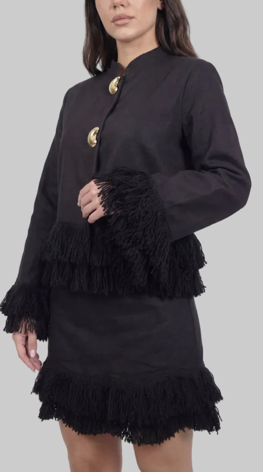 Whip Black Linen Co-Ord Set