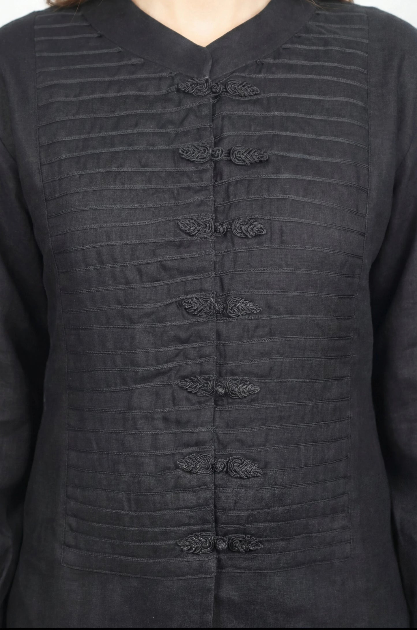 Inori Black Linen Top