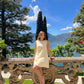 Petal Yellow Linen short dress