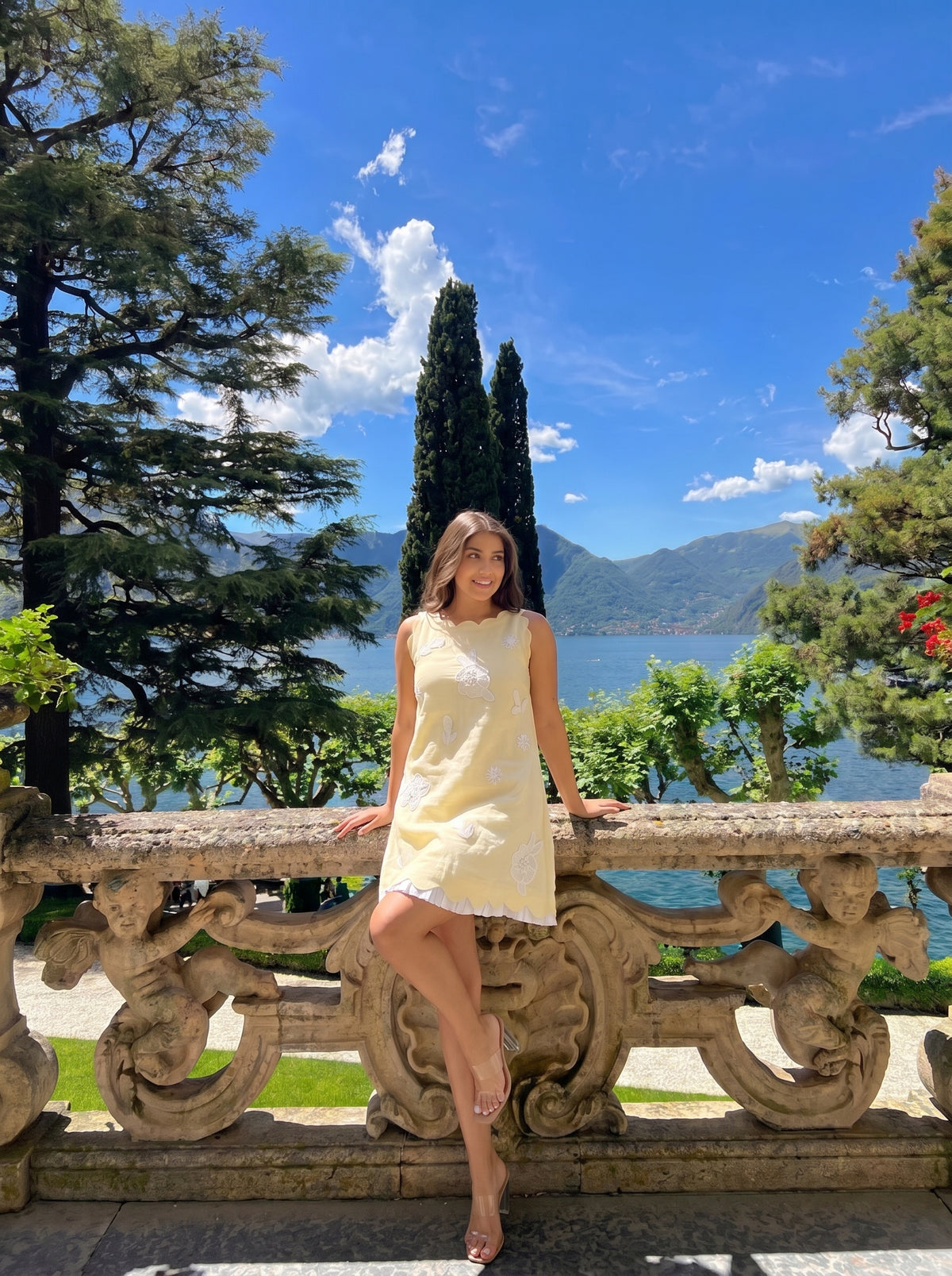 Petal Yellow Linen short dress