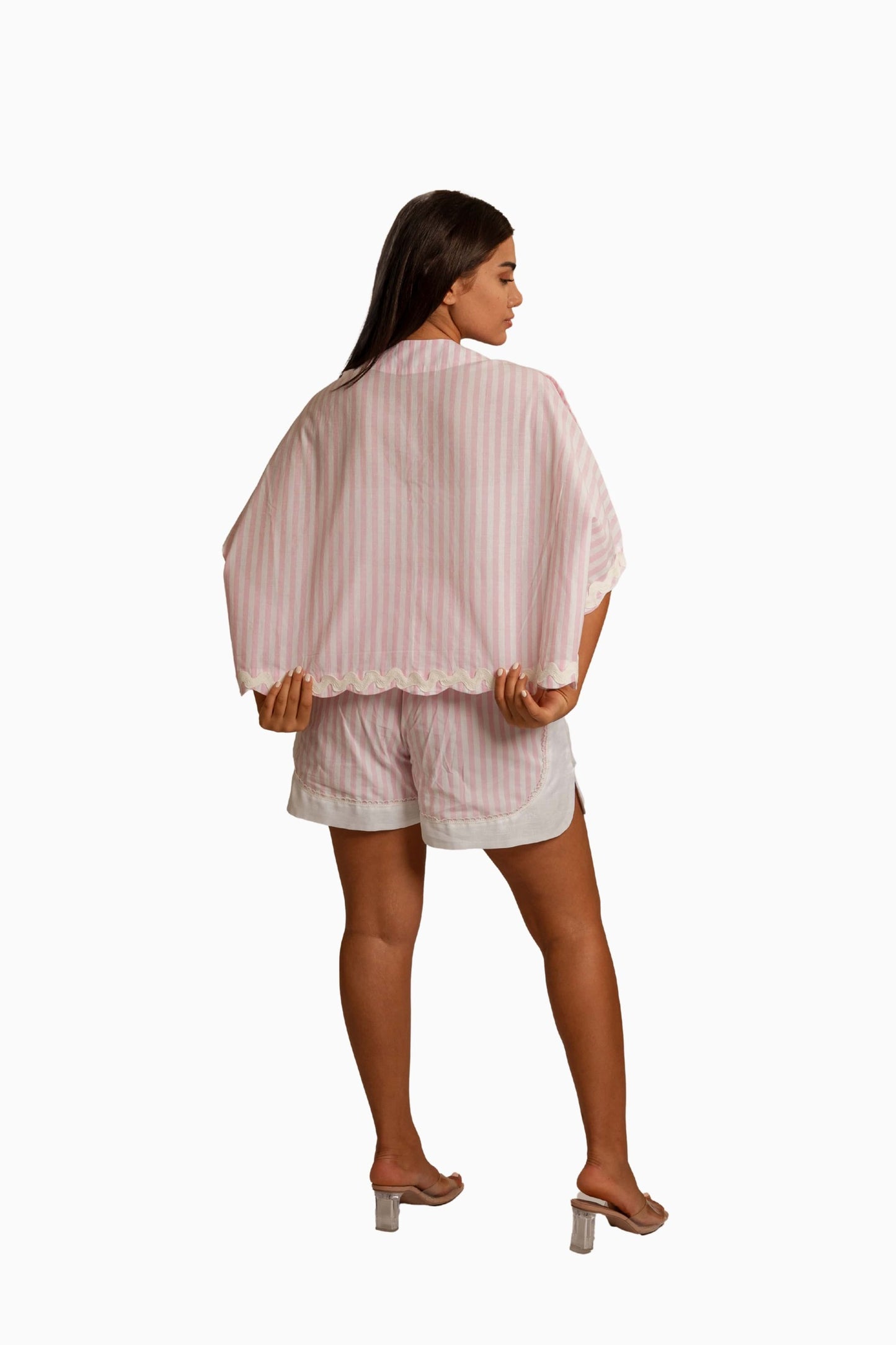Luna Pink And White Stripe Shirt/Top